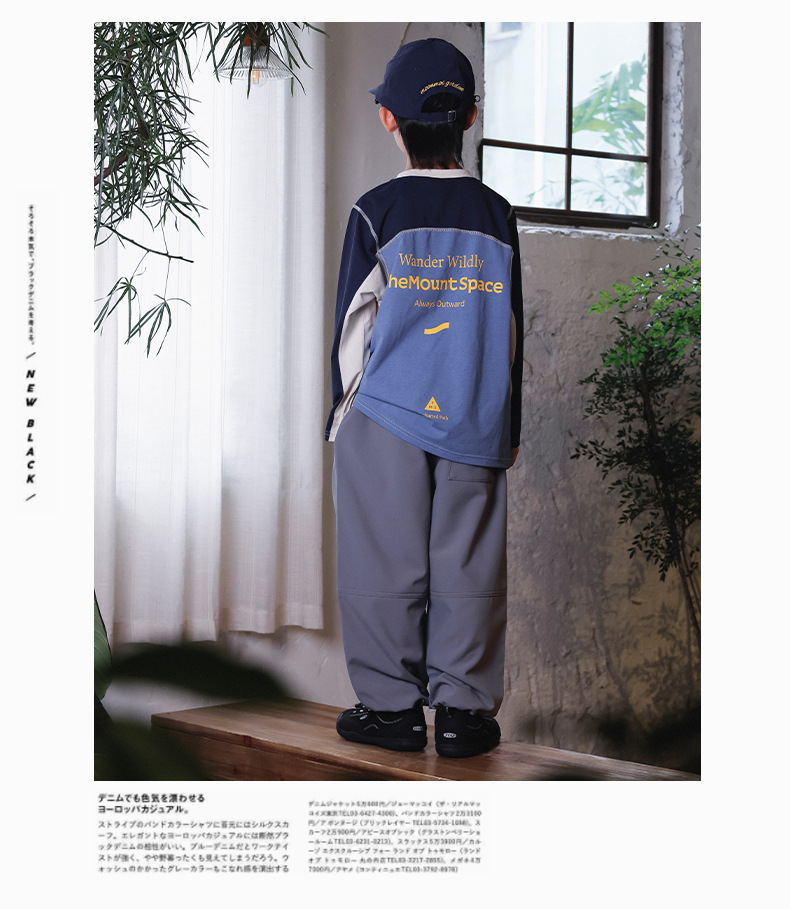 1005028 少年中大童日系拼色復古風速乾吸濕薄長袖TEE 第 11 張