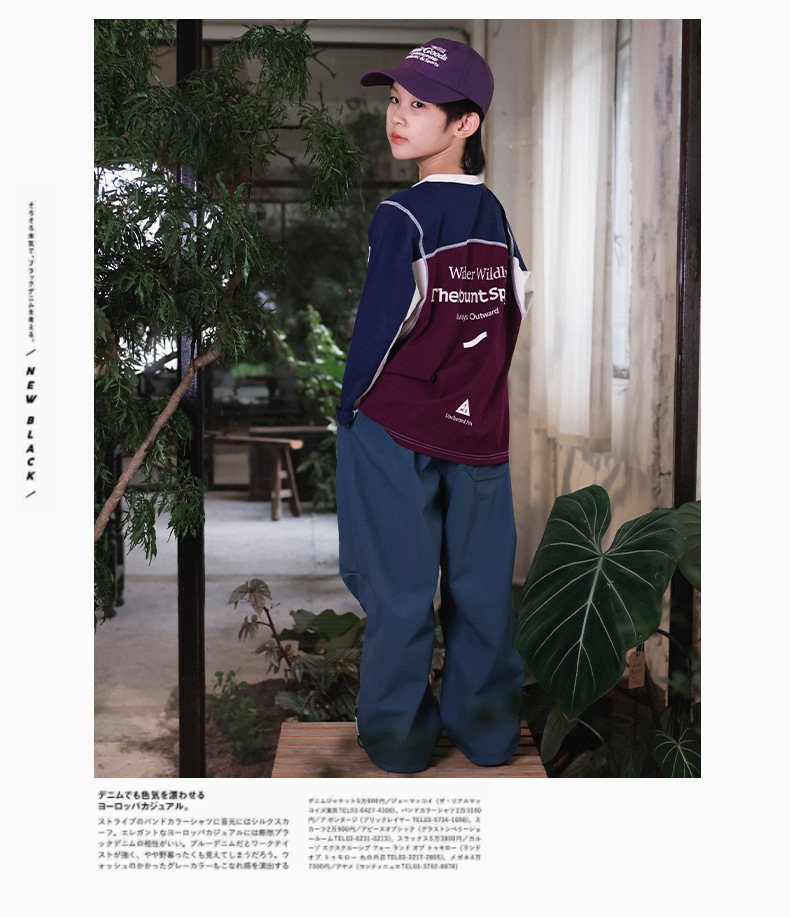 1005028 少年中大童日系拼色復古風速乾吸濕薄長袖TEE 第 19 張