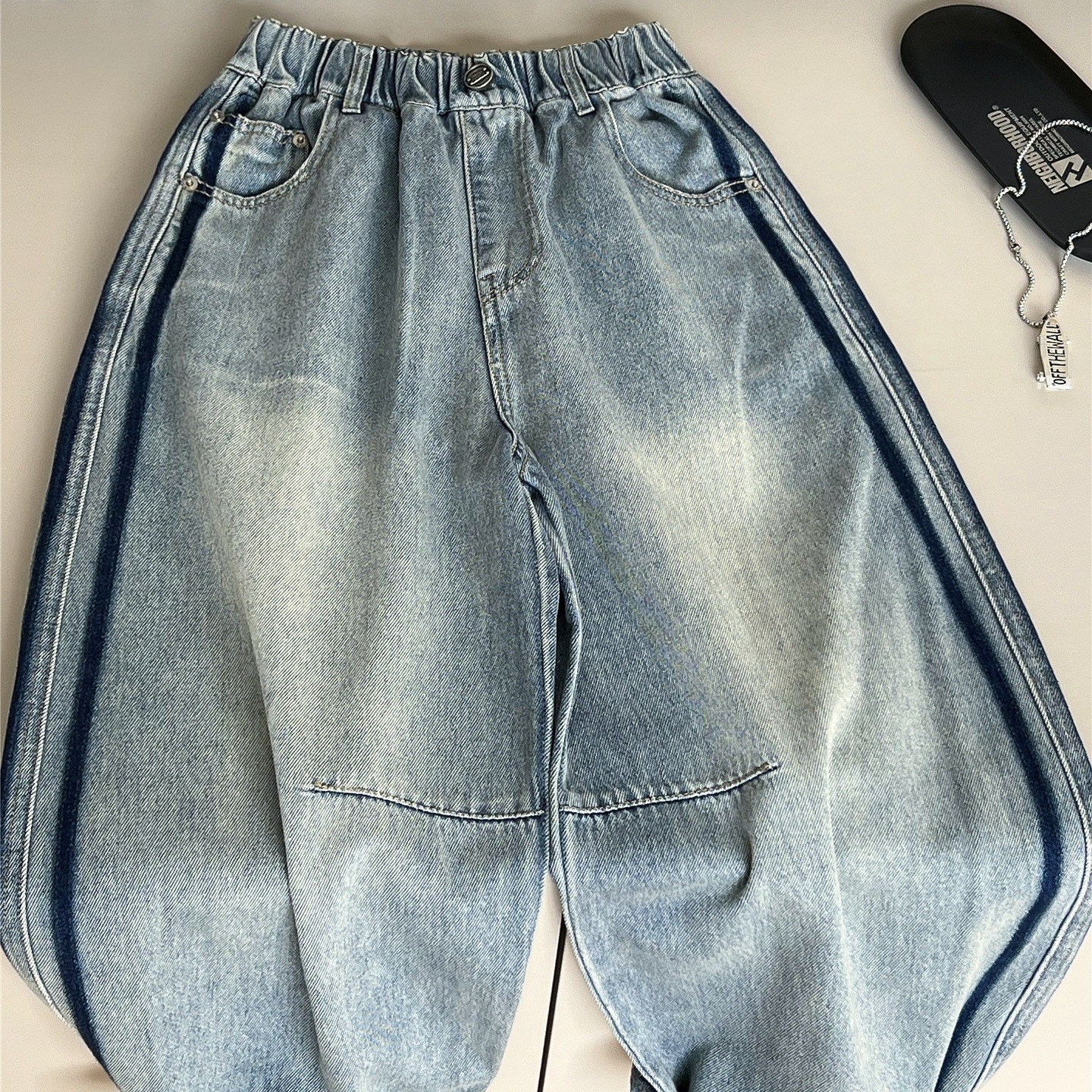 A00001-1005045 秋季新款兒童彎刀牛仔褲實體店男童洋氣長褲中大童寬鬆休閒長褲 第 6 張