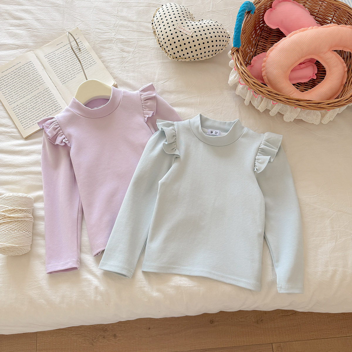 1005048 女童秋季新品奶油溫柔配色小飛袖上衣 第 7 張