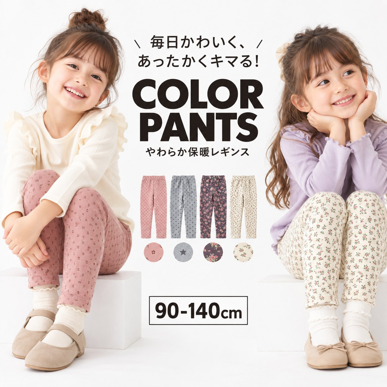 1005049 女童日系碎花小印花滿版彈性內搭褲 第 2 張