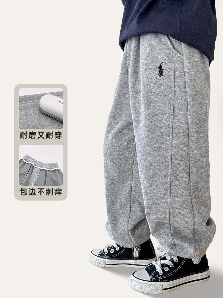1005054 少年中大童英倫風戰馬刺繡寬鬆運動褲 第 3 張