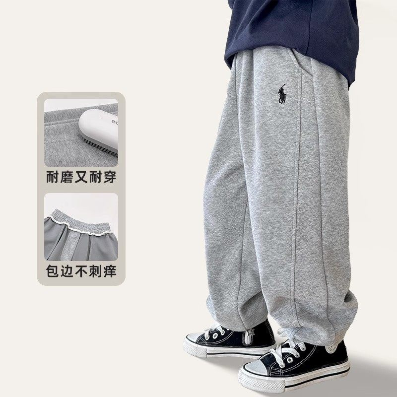 1005054 少年中大童英倫風戰馬刺繡寬鬆運動褲 第 7 張