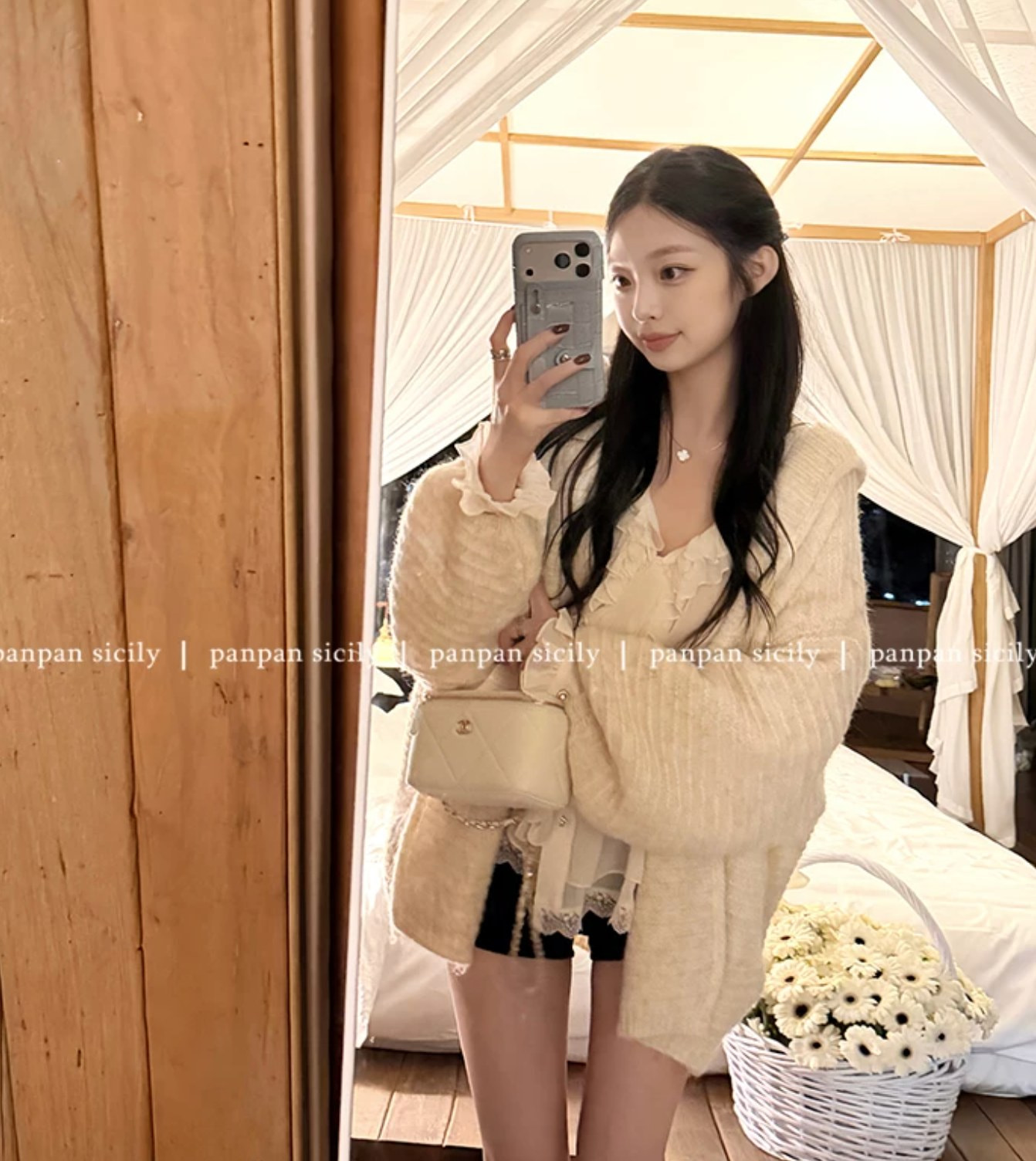 1012030 韓系慵懶風貴牌針織寬鬆感連帽毛衣大衣罩衫 第 11 張