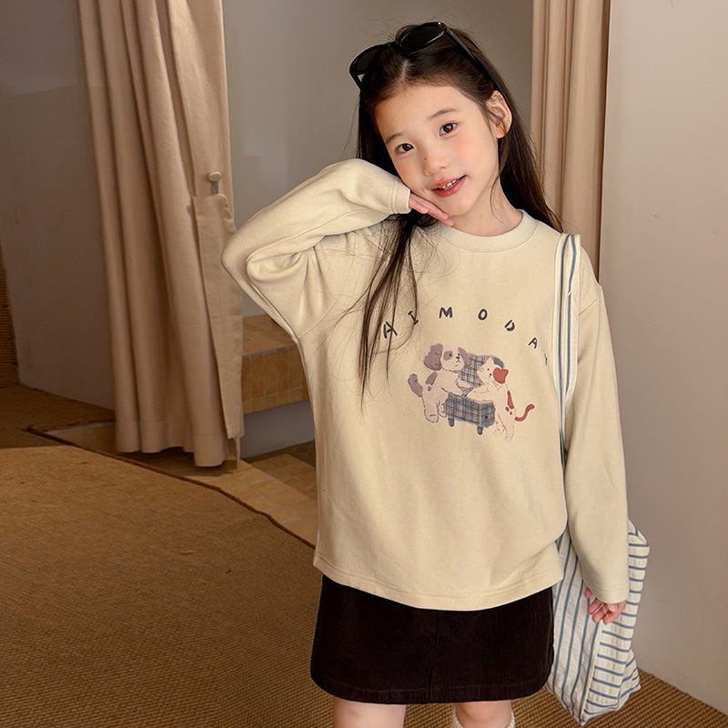 1012036 中大童莫蘭迪色北歐風印花寬鬆薄長袖TEE 第 8 張