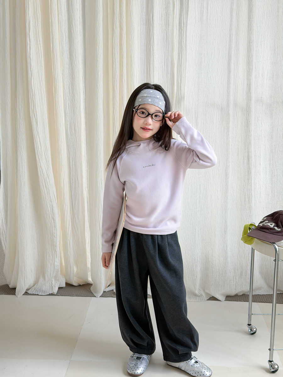 1012037 少女中大童韓系高質感超細絨中高領連帽修身保暖TEE 第 4 張