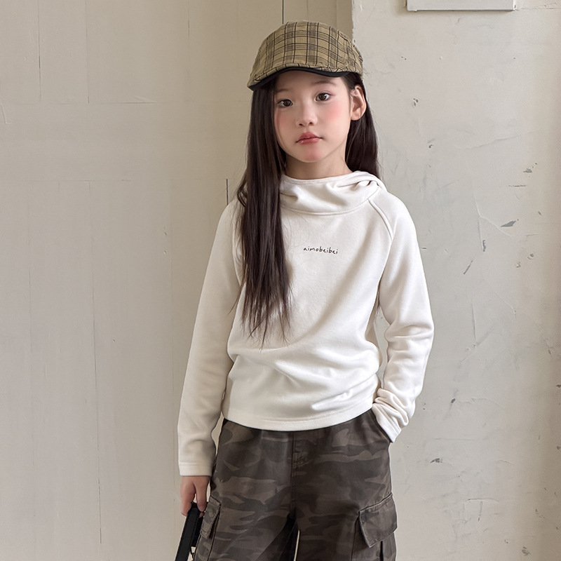1012037 少女中大童韓系高質感超細絨中高領連帽修身保暖TEE 第 6 張