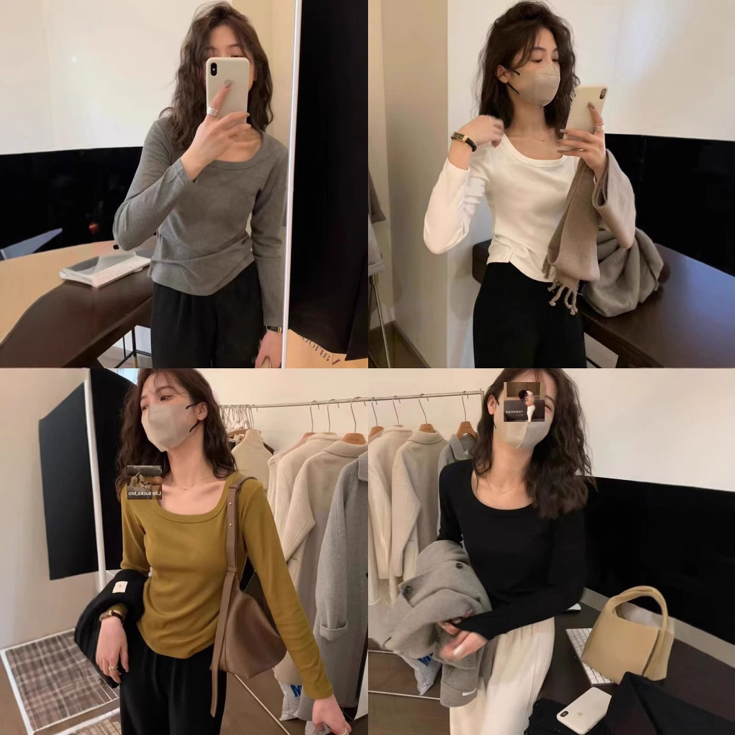 1019005 韓系chic女士基礎款圓領純色薄長袖TEE 第 5 張