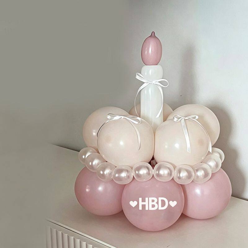 1019017 ins生日蛋糕氣球手工diy材料包生日派對佈置氣球組 第 3 張