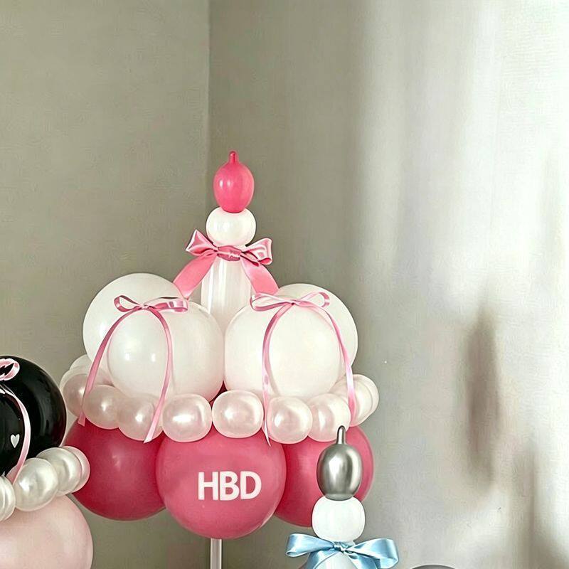 1019017 ins生日蛋糕氣球手工diy材料包生日派對佈置氣球組 第 4 張