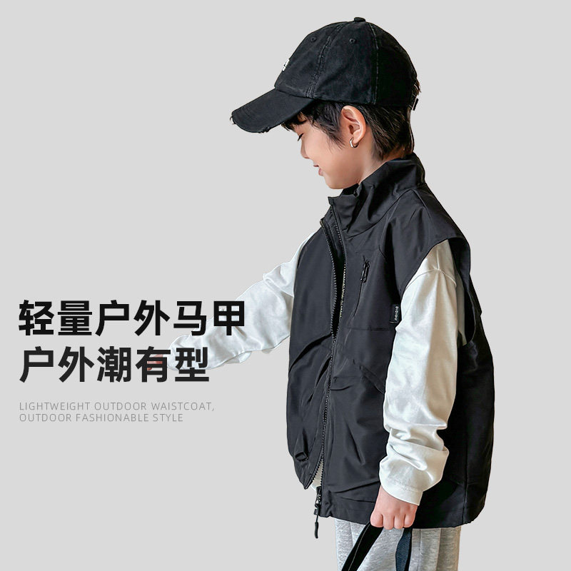 1019022 少年中大童戶外風防潑水輕盈寬鬆防風背心 第 8 張