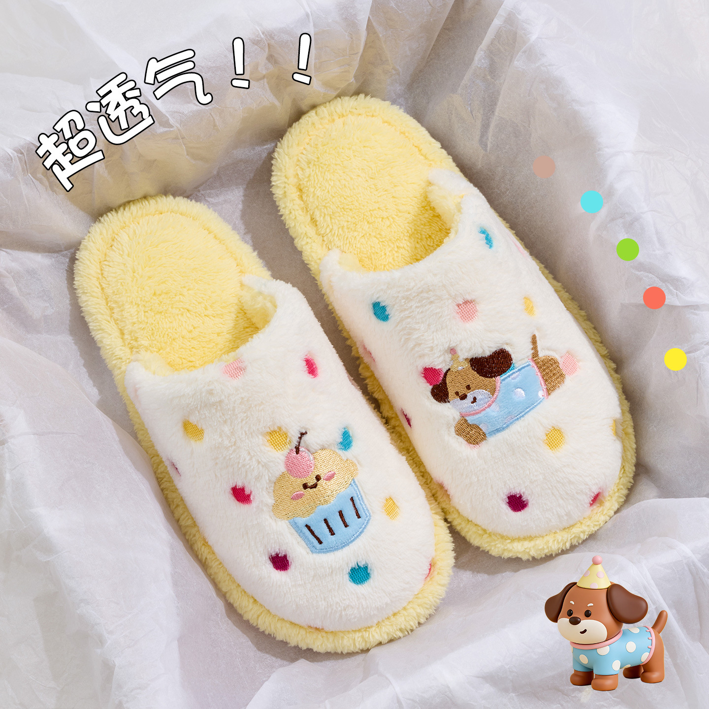 1019048 卡通棉拖鞋女秋冬家居室內可愛保暖防滑包頭情侶款拖鞋 第 5 張