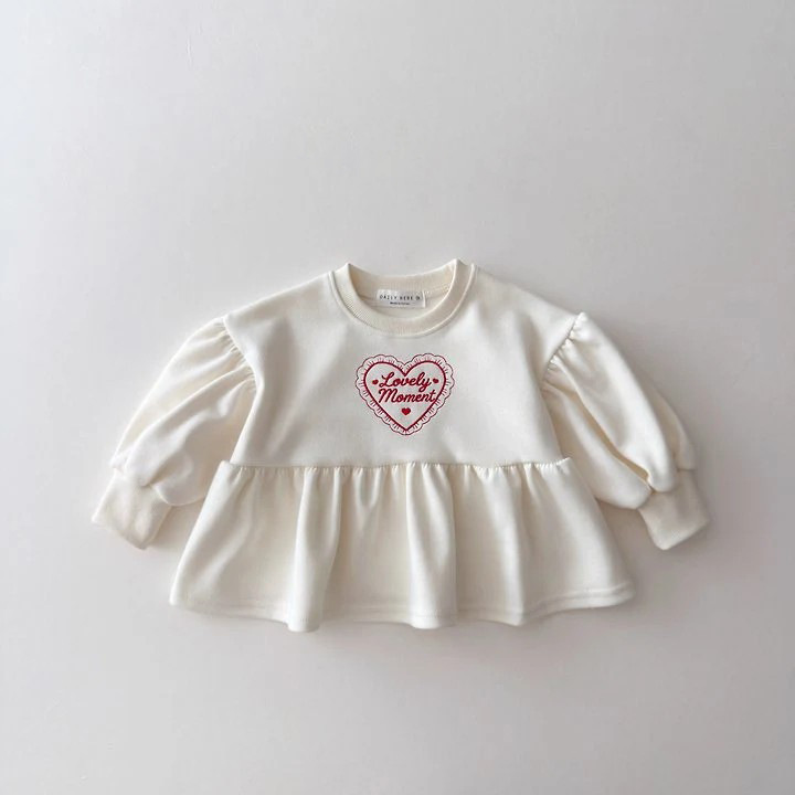 1019063 韓系女童甜美風刺繡泡泡袖拼接寬鬆TEE 第 8 張