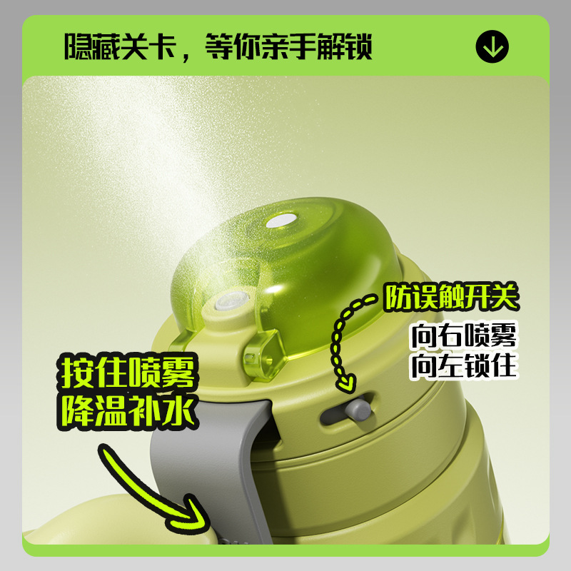 1019084 INS風運動噴霧戶外健身雙飲吸管水壺 第 4 張