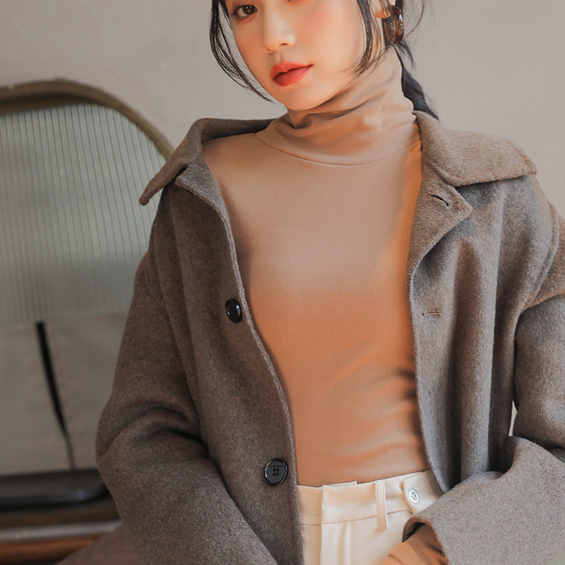 1026022  韓系秋冬女士保暖德絨高領堆堆領純色基礎款內搭TEE 第 15 張