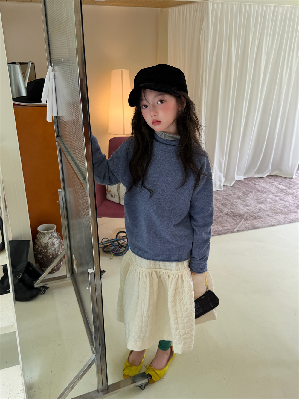 1026025 少女韓系小眾設計廓形剪裁連帽針織上衣 第 13 張