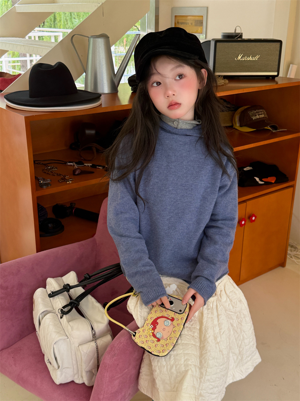 1026025 少女韓系小眾設計廓形剪裁連帽針織上衣 第 15 張
