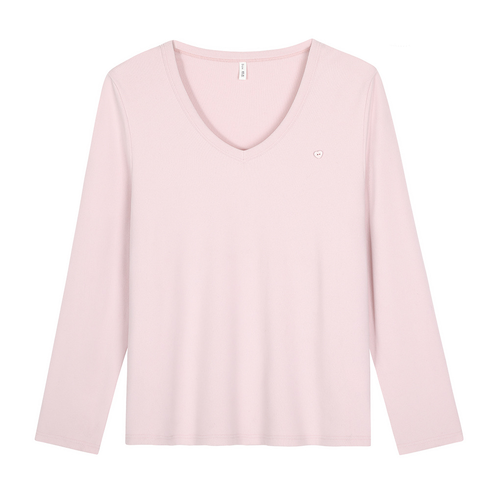 1026029 棉花糖女孩秋冬寬鬆chicV領寬鬆顯瘦自發熱德絨TEE 第 11 張