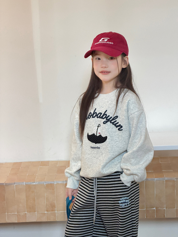 1026031 少年少女中大童秋冬保暖加絨個性寬鬆圓領大學TEE 第 12 張