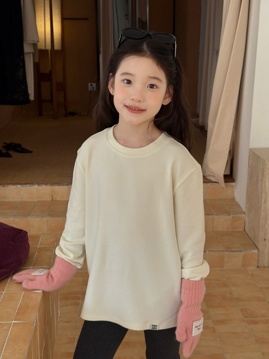 1026039 少年中大童基礎長版開衩疊穿保暖純色內搭TEE 第 5 張