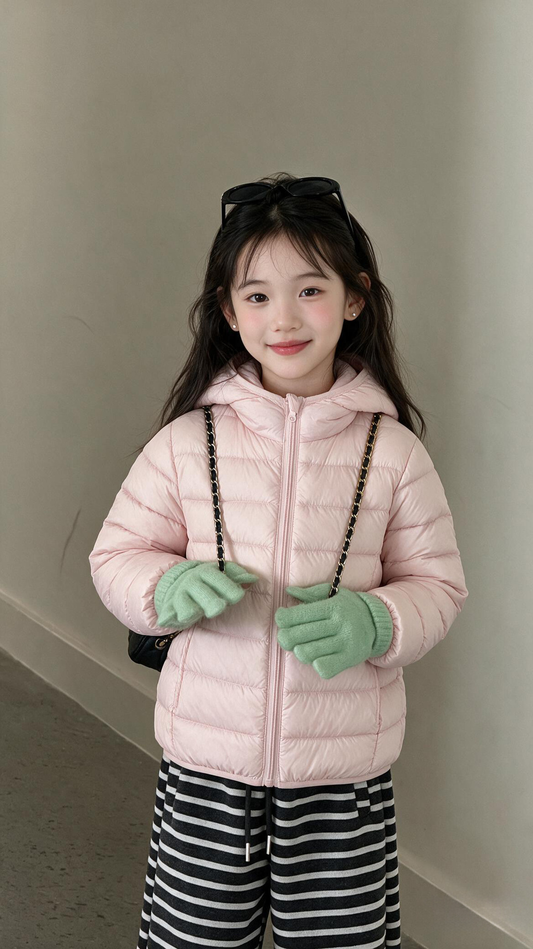 1026041 少年少女中大童日系基礎款輕薄型白鴨絨保暖外套 第 9 張