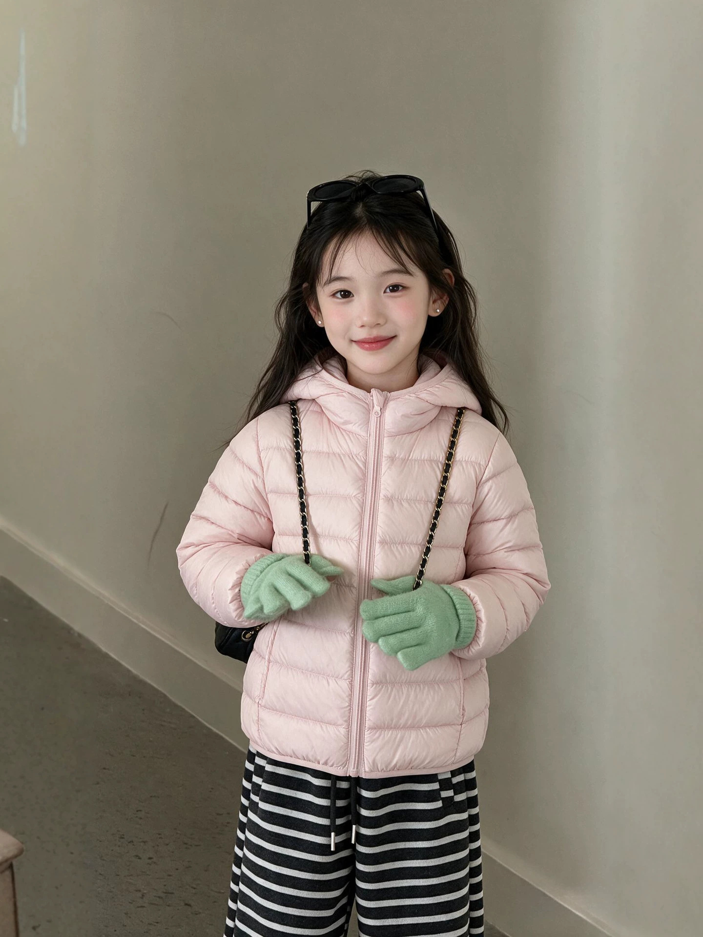 1026041 少年少女中大童日系基礎款輕薄型白鴨絨保暖外套 第 2 張