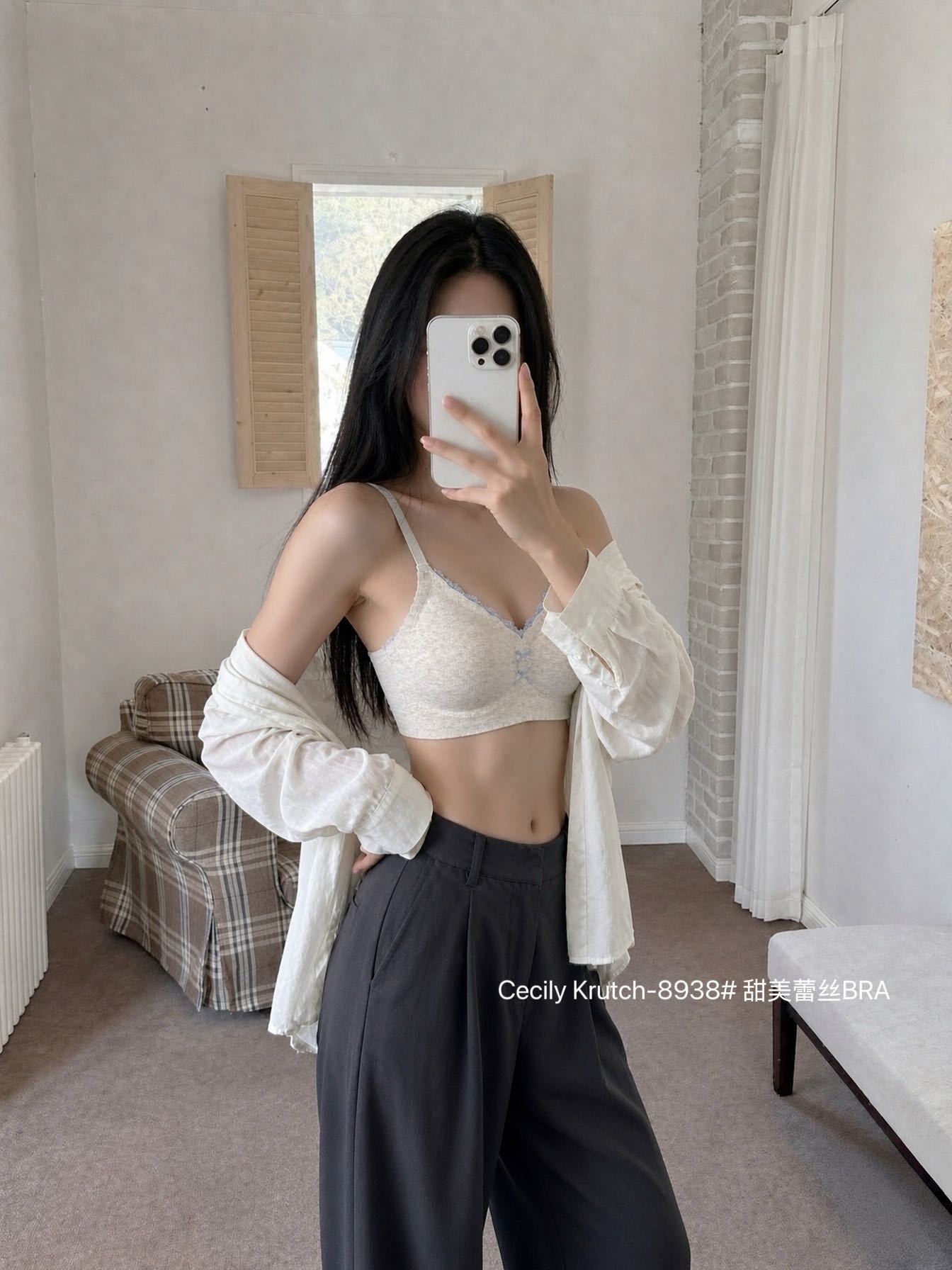 1026043 韓系甜美蕾絲BRA女生內衣微磨毛薄杯舒適款 第 6 張