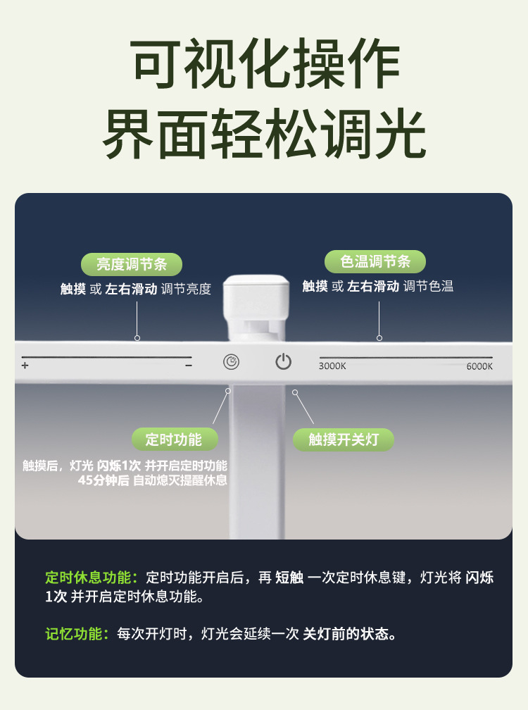 1026054 LED摺疊檯燈學生護眼專用閱讀燈床頭燈臥室定時夜燈 第 13 張