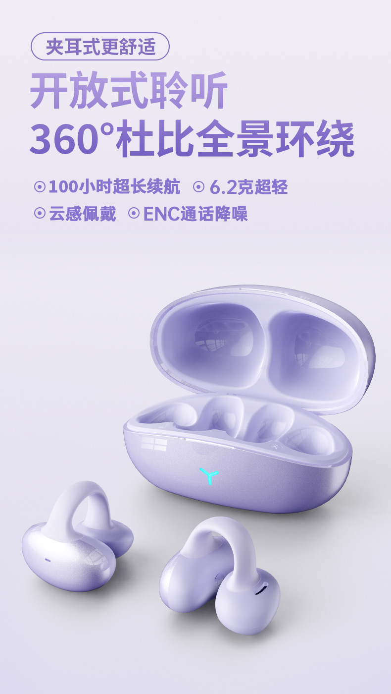 1026065 耳夾式藍牙耳機無線氣傳導不入耳高品質運動夾耳超長續航 第 7 張