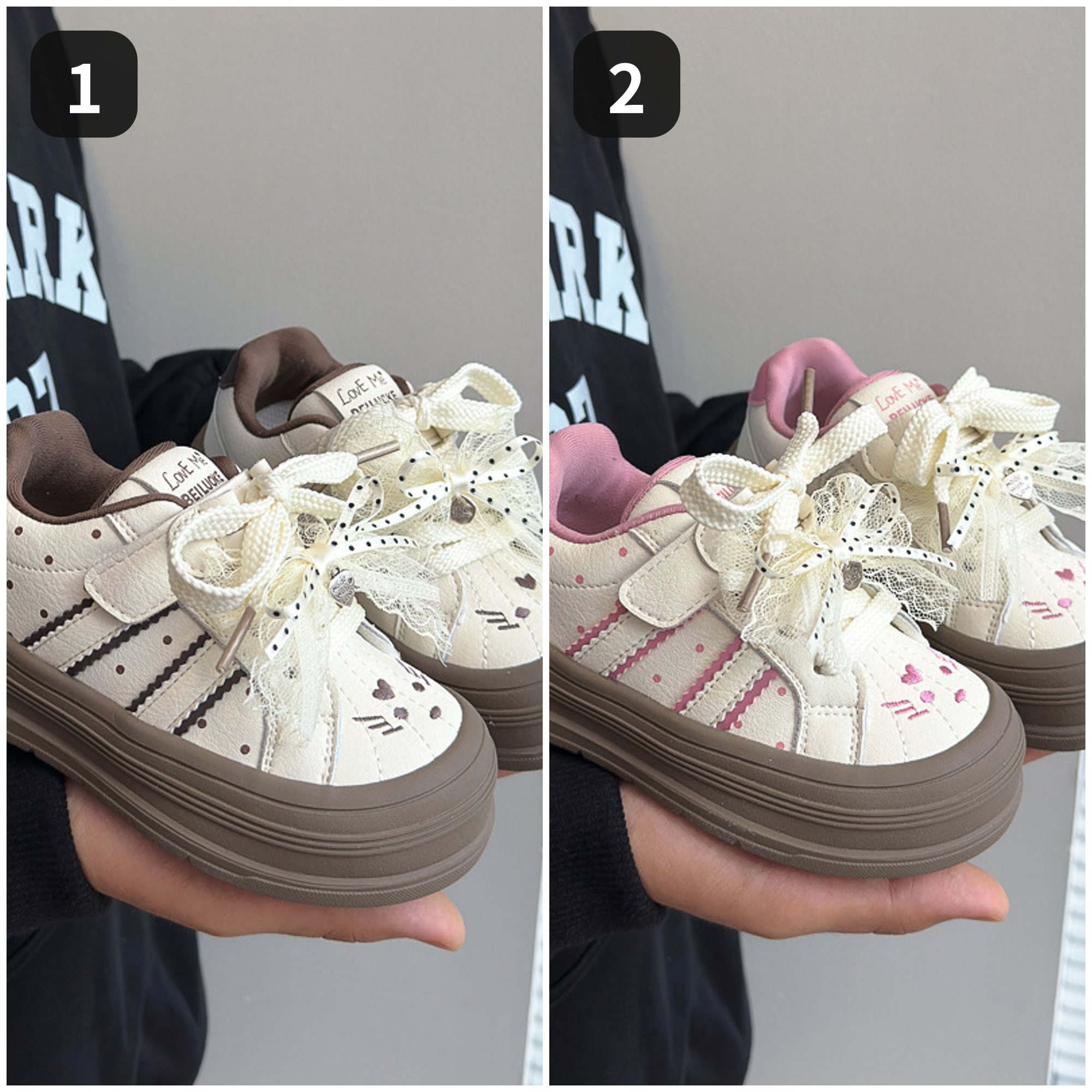 1005006 女童甜美系蕾絲蝴蝶結刺繡小白鞋 第 1 張